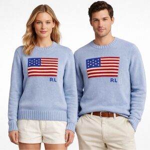 Ralph Lauren Polo American Flag Knit Sweater unisex size small